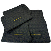 Black Leather Floor Mats for Rolls-Royce Ghost Series II (2021-2024) ER56 Design - AutoWin