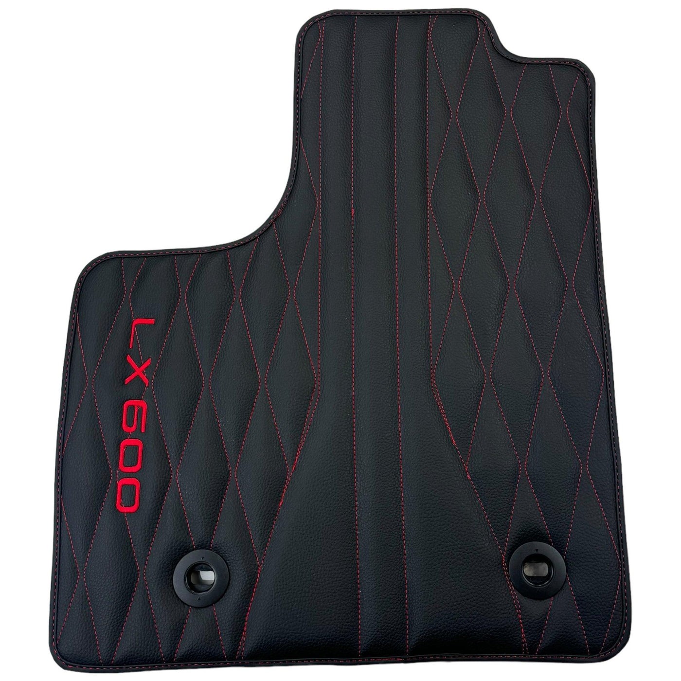 Leather Floor Mats for Lexus LX 600 (2022-2024) with Red Stitching - AutoWin