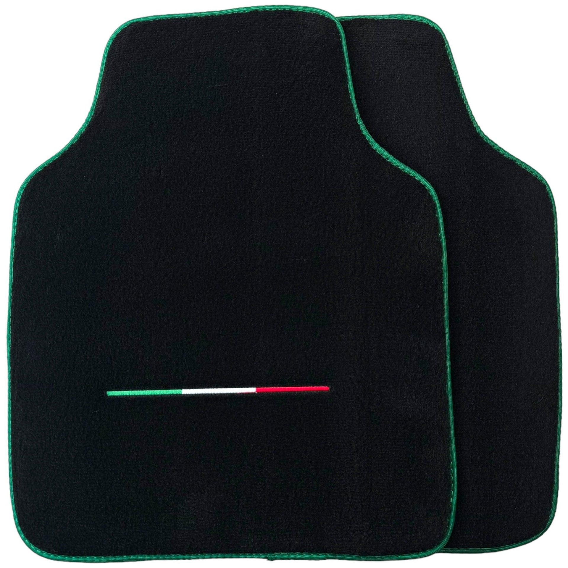 Black Floor Mats for Ferrari Purosangue with Green Trim | Italian Edition - AutoWin
