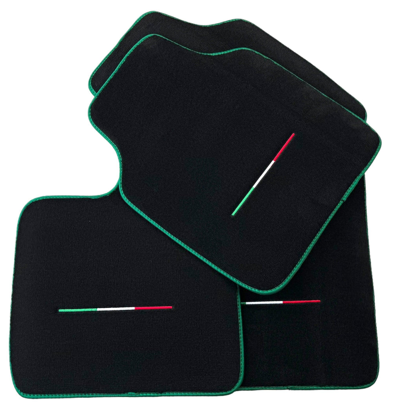 Black Floor Mats for Ferrari Purosangue with Green Trim | Italian Edition - AutoWin