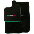 Black Floor Mats for Ferrari Purosangue with Green Trim | Italian Edition - AutoWin