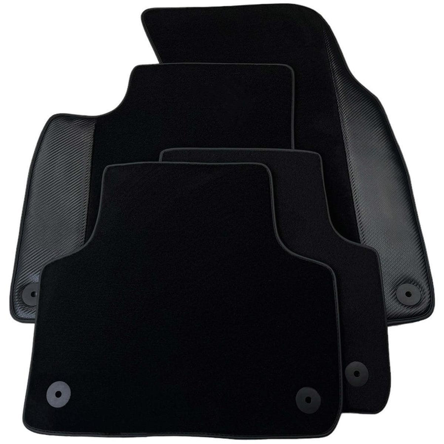 Customizable Black Floor Mats for Audi RS Q3 (2013-2024) With Carbon Leather - AutoWin