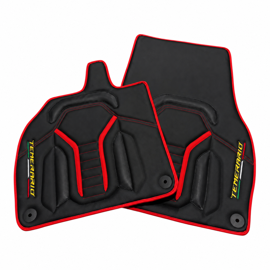 Black Leather Line Floor Mats for Lamborghini Temerario (2025-2026)