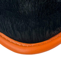 Black Sheepskin Floor Mats for Rolls-Royce Phantom VIII (2017-2024) Orange Leather Trim - AutoWin