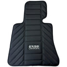 Black Leather Floor Mats for Rolls Royce Phantom Drophead Coupe (2007-2016) ER56 Design - AutoWin