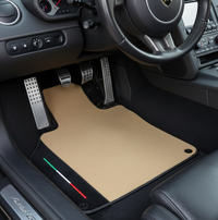 Tapis de voiture beige sur mesure pour Lamborghini Gallardo en cuir Alcantara