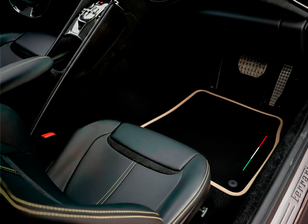 Customizable Single Diamond Pattern Floor Mats for Ferrari GTC4 Lusso (2016-2023) - AutoWin