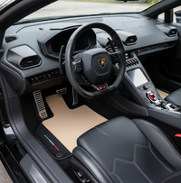 Tapis de voiture beige sur mesure pour Lamborghini Huracan EVO en cuir Alcantara