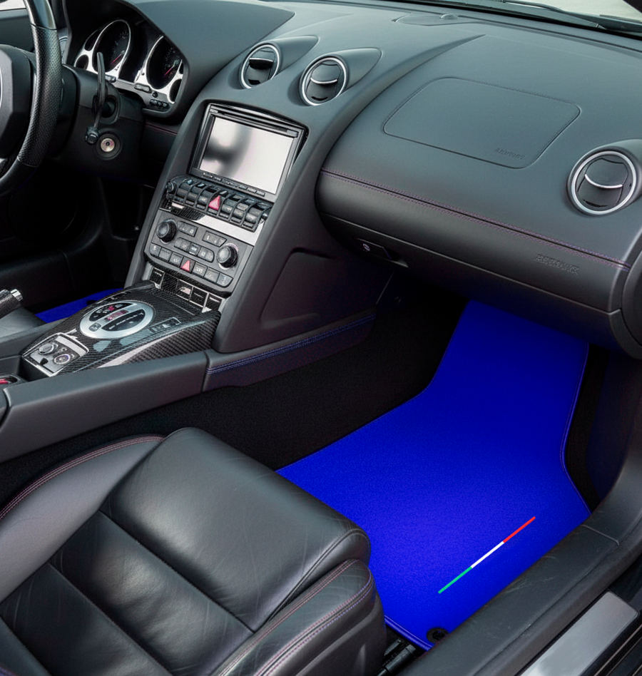 Maßgefertigte Fußmatten für Lamborghini Gallardo in Blau
