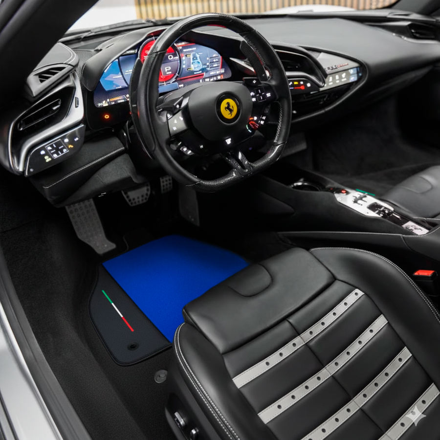 Tapis de voiture bleus pour Ferrari SF90 Stradale
