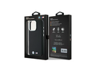 Black BMW M Edition Leather Wrapped Metal Hardcase for iPhone 16 Pro (6.3")