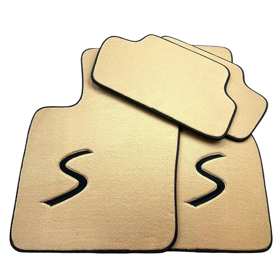 Beige Floor Mats for Mini Cabrio F57 Convertible (2016-2023) - AutoWin