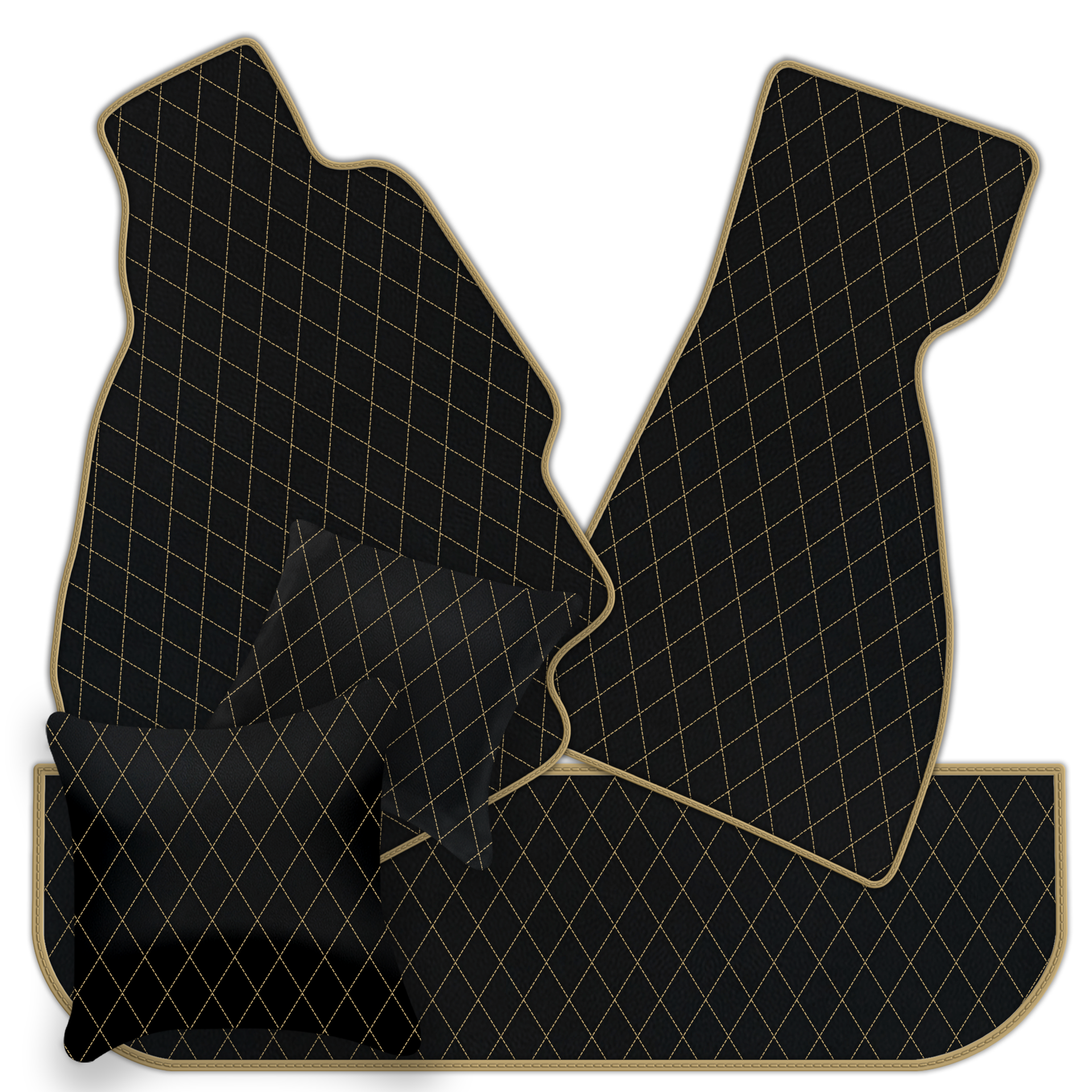 Premium Black Leather Floor Mats for Ferrari Enzo (2002-2004)