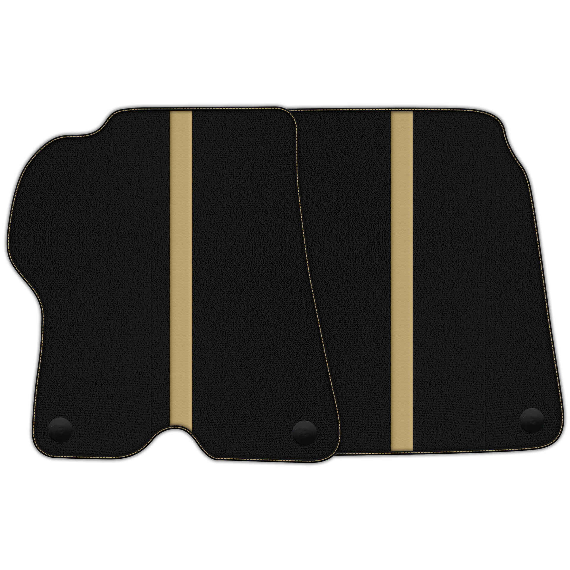 Custom Black Leather Line Floor Mats for Ferrari California 2008-2014