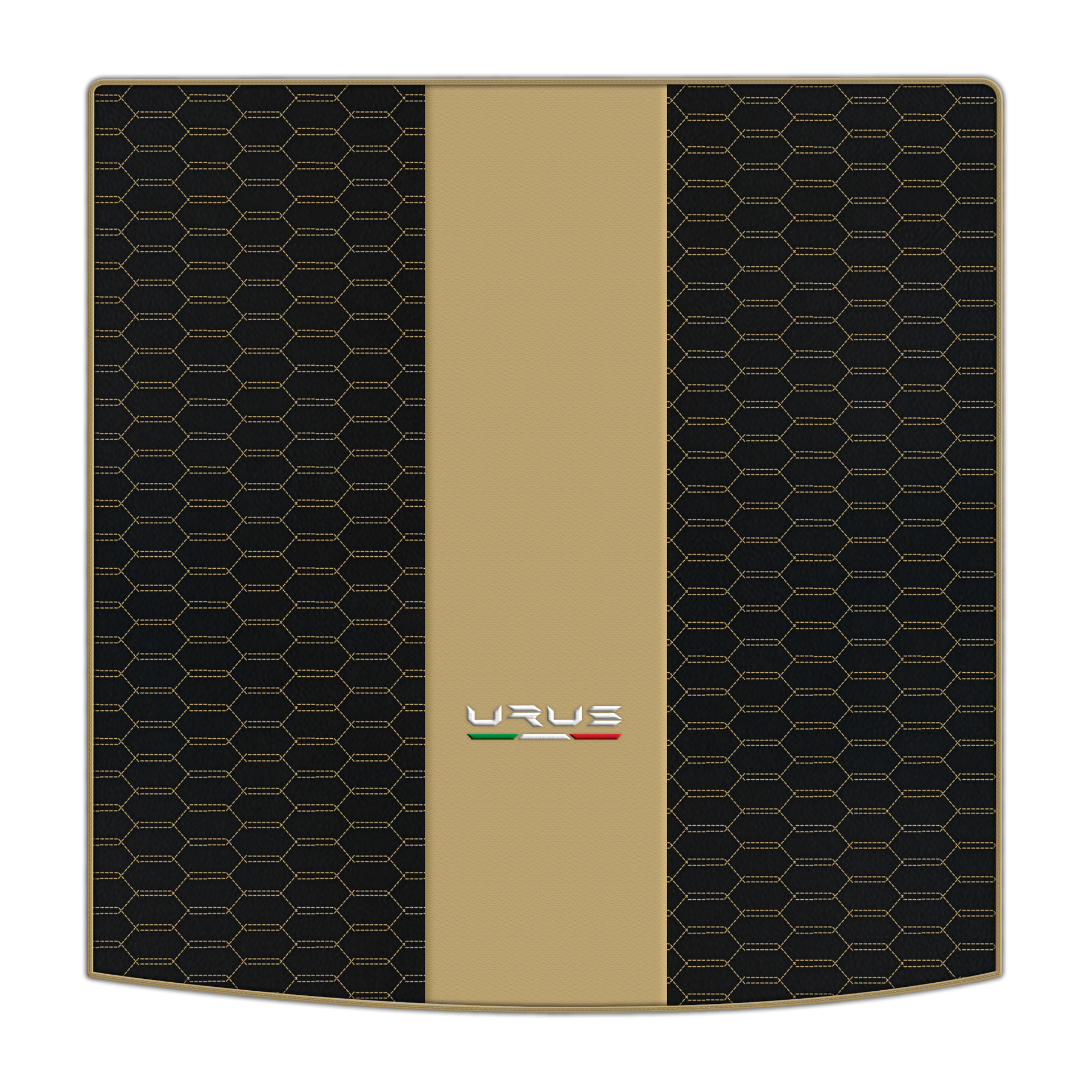 Tapis de voiture beige pour Lamborghini Urus Performante en cuir carboné - AutoWin.EU