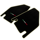 Black Floor Mats for Lamborghini Countach with Italian Flag | Various Trim Colors