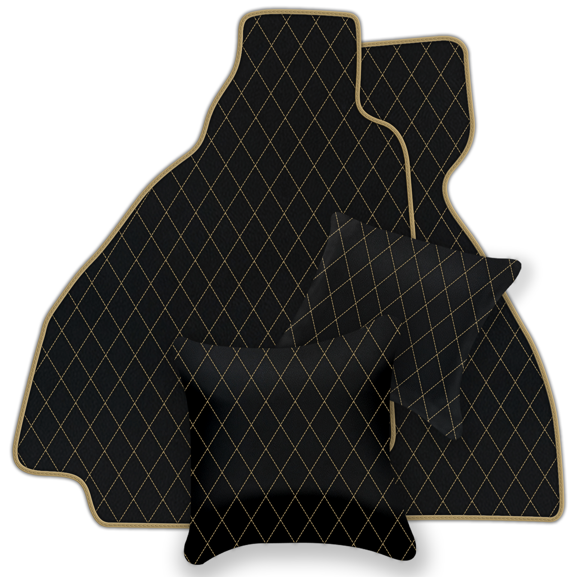 Premium Black Leather Floor Mats for Ferrari Enzo (2002-2004)