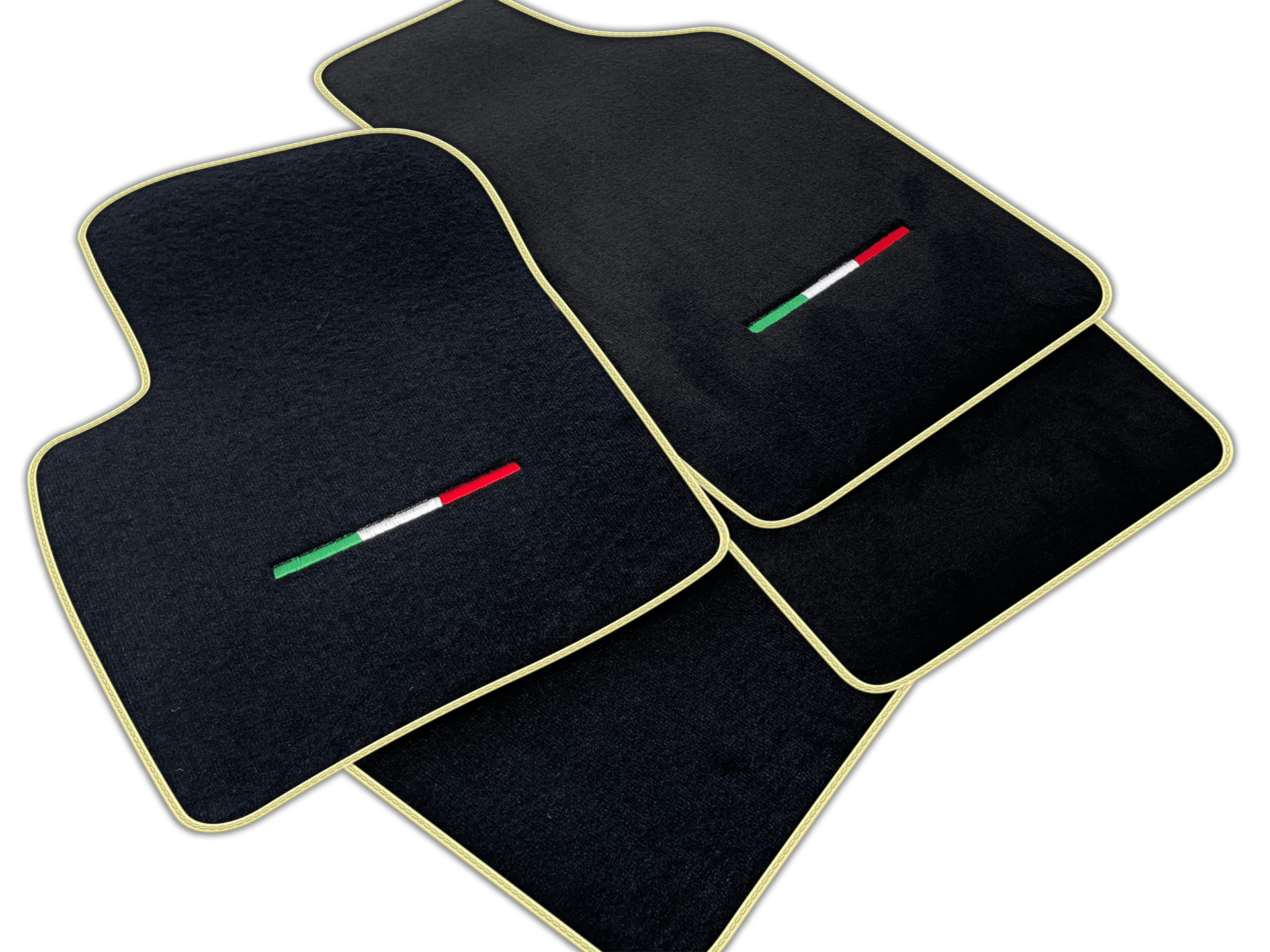 Italian Edition Black Floor Mats for Fiat 500X (2018-2024) Co Driver Without Fixing System