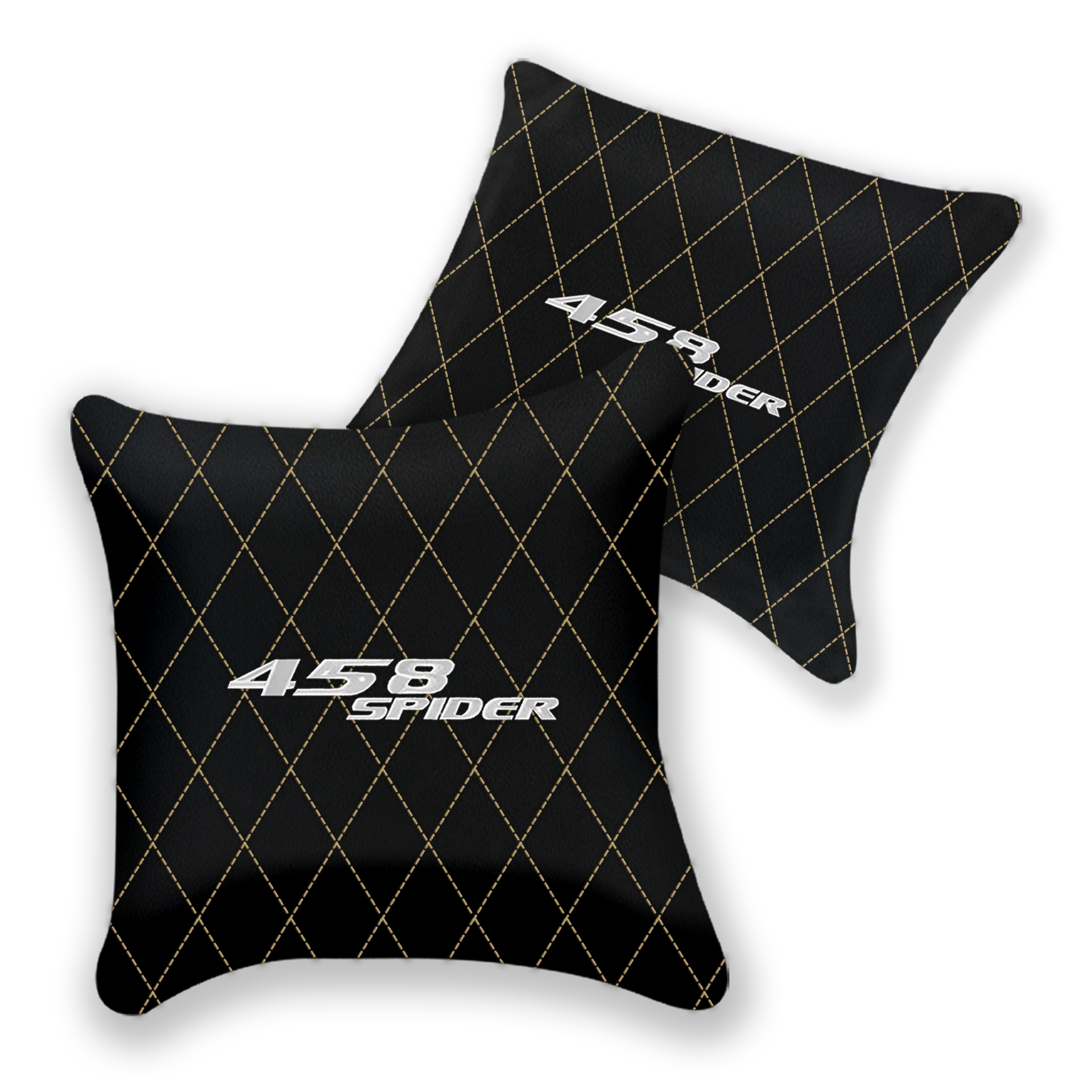 Customizable Black Leather Pillows Set for Ferrari 458 (2012-2015)