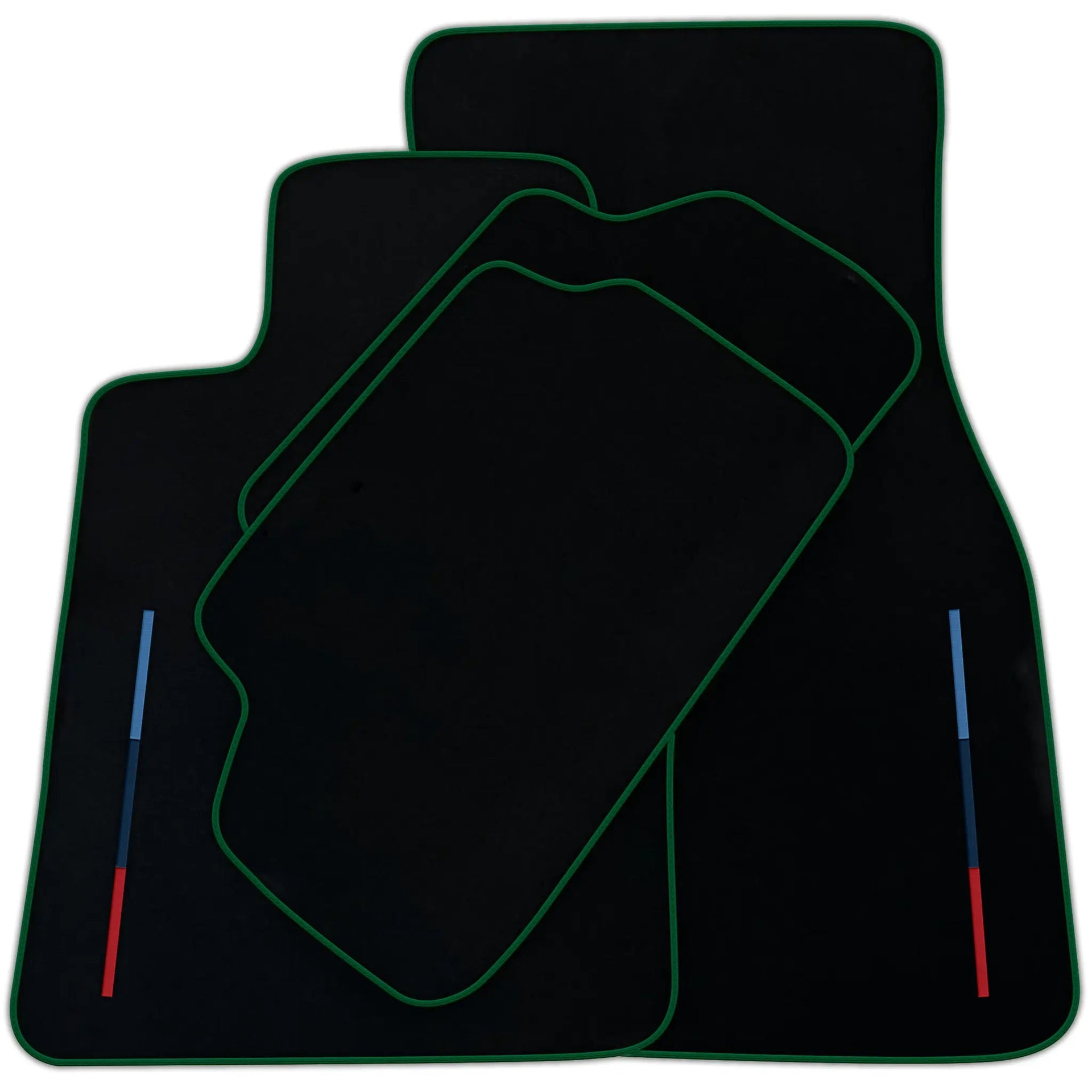 Black Floor Mats For BMW M3 G81 Touring (2022-2026) With 3 Color Stripes Tailored Set Perfect Fit | Various Trim Colors