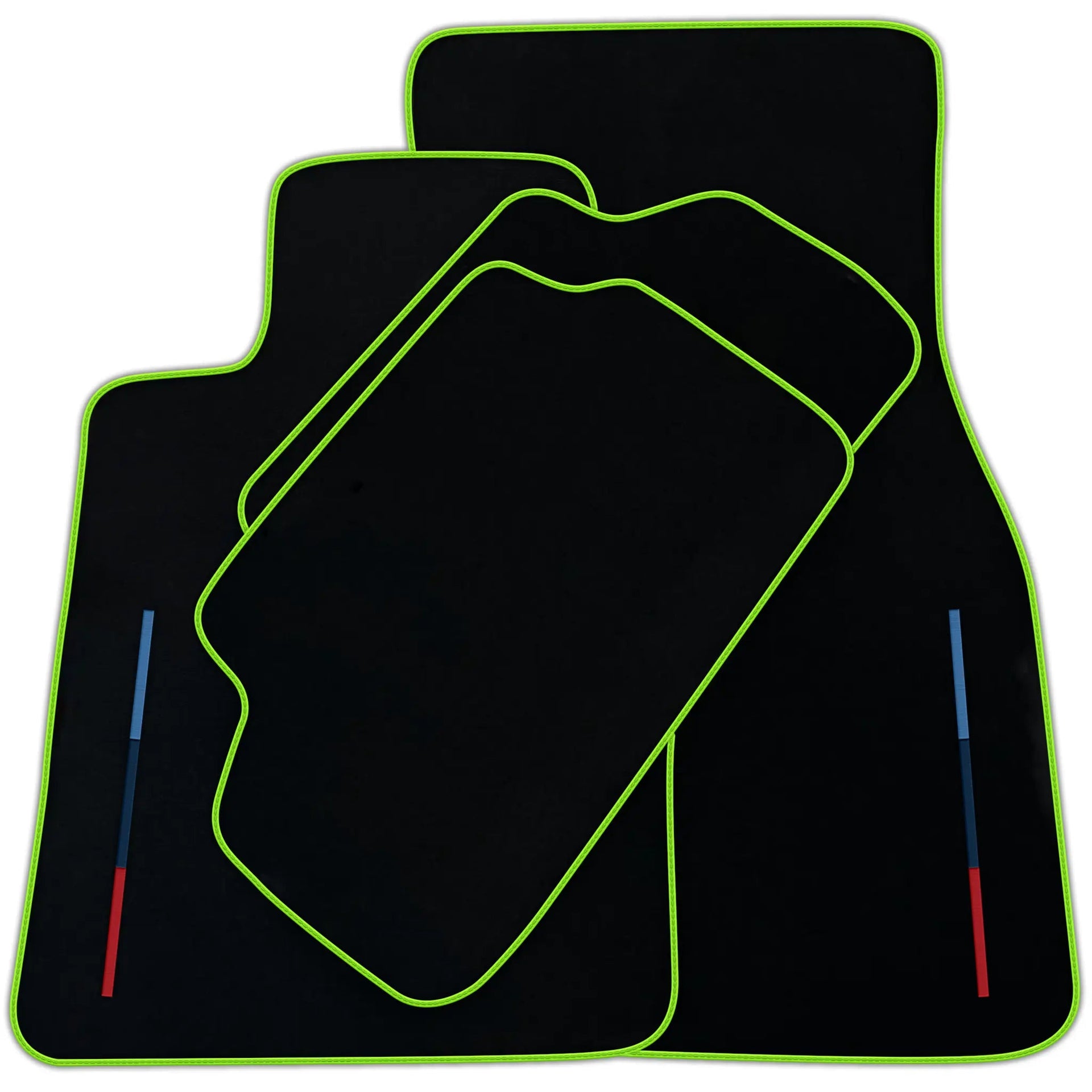 Black Floor Mats For BMW F74 Gran Coupe (2025-2026) With 3 Color Stripes Tailored Set Perfect Fit | Various Trim Colors
