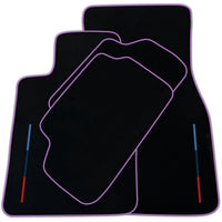 Black Floor Mats For BMW M5 G90 (2023-2026) Sedan With 3 Color Stripes Tailored Set Perfect Fit | Various Trim Colors