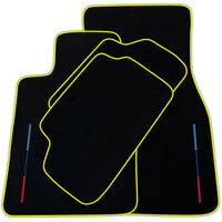 Black Floor Mats For BMW 1 Series F70 (2024-2026) Hatchback With 3 Color Stripes Tailored Set Perfect Fit | Various Trim Colors