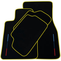 Black Floor Mats For BMW 1 Series F70 (2024-2026) Hatchback With 3 Color Stripes Tailored Set Perfect Fit | Various Trim Colors