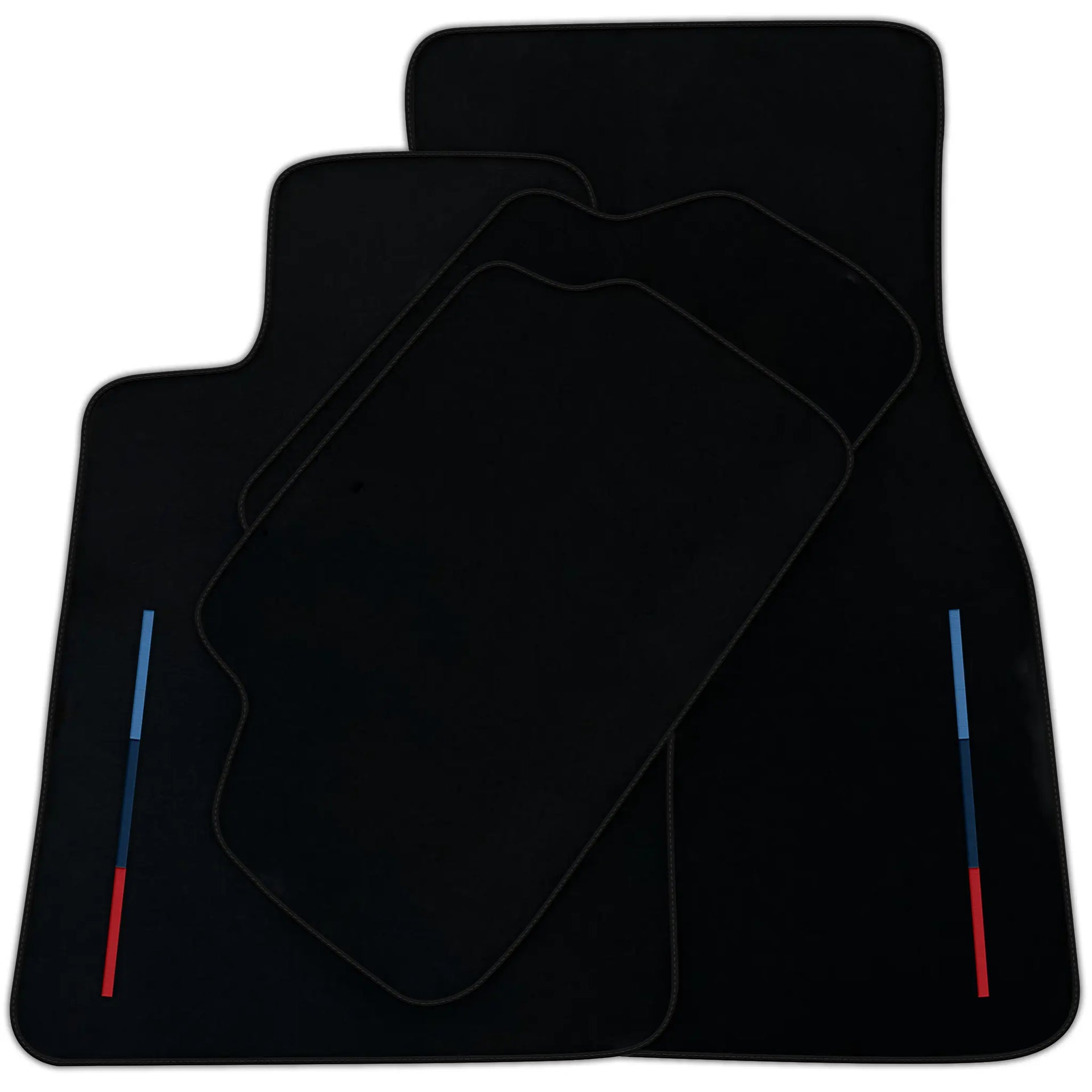 Black Floor Mats For BMW  X5M F85 SUV With 3 Color Stripes Tailored Set Perfect Fit | Various Trim Color