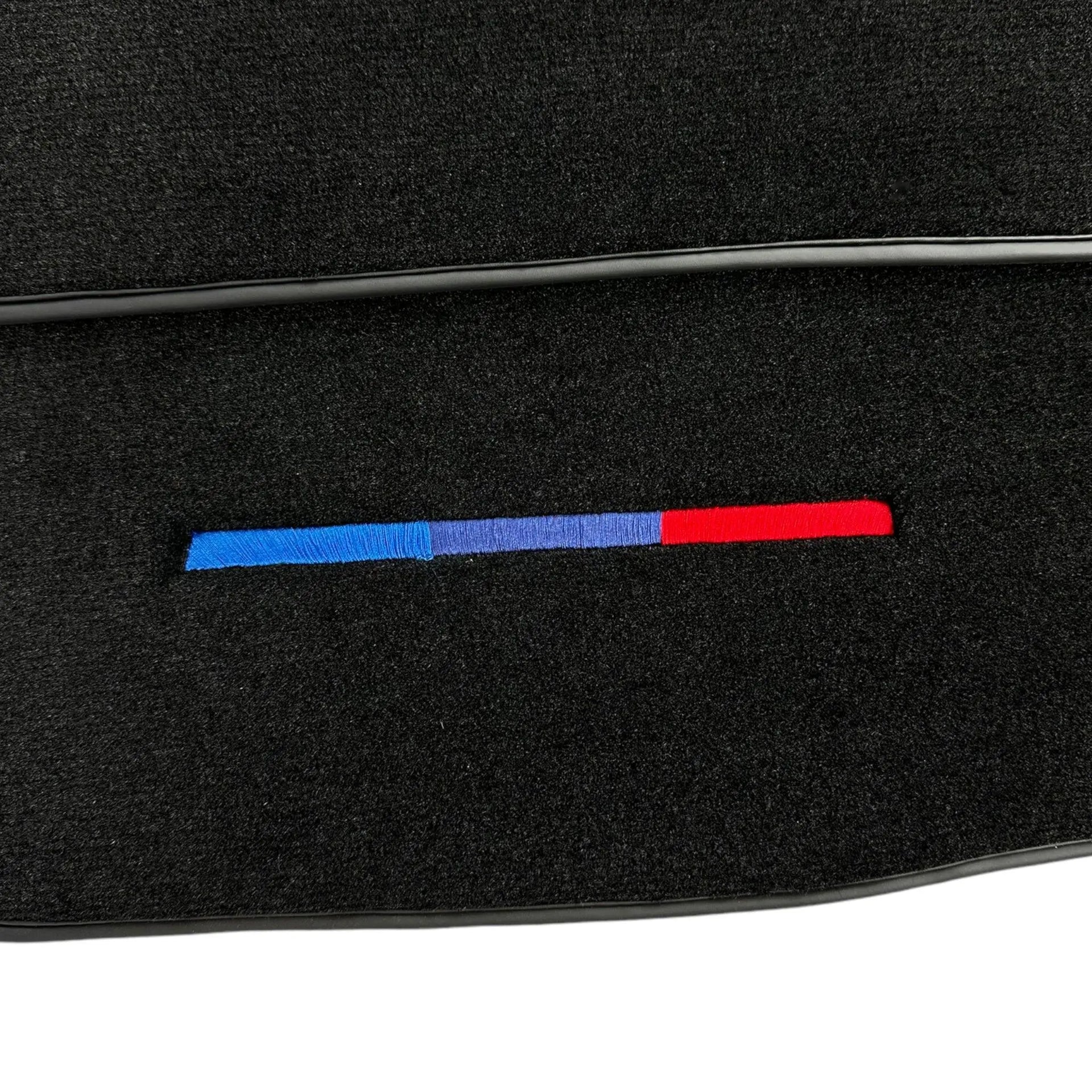 Black Floor Mats For BMW Z4 Series E89 With Color Stripes Tailored Set Perfect Fit - AutoWin