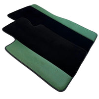 Black Floor Mats for BMW Gran Tourer F46 (2015-2022) 5 Seats | Green Leather Borders