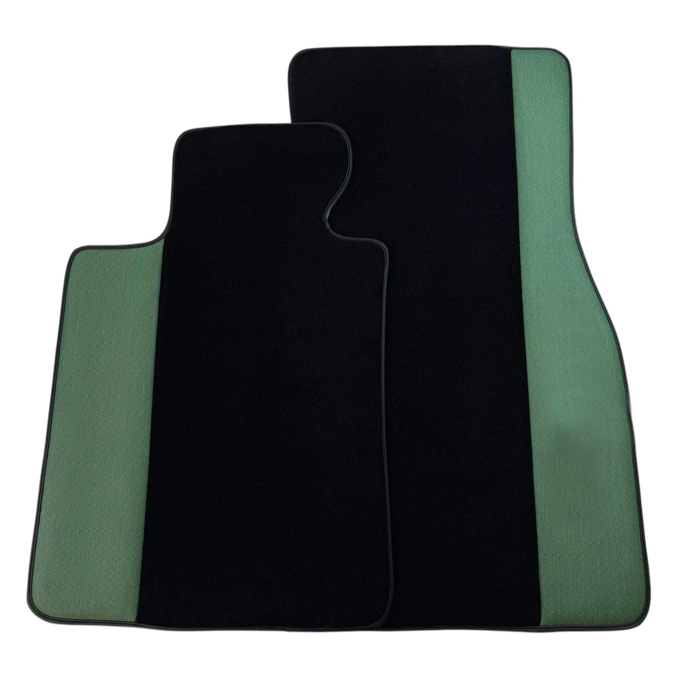 Black Floor Mats for BMW Gran Tourer F46 (2015-2022) 7 Seats | Green Leather Borders