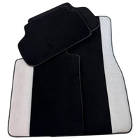 Black Floor Mats for BMW 1 Series F70 with Gray Leather Borders