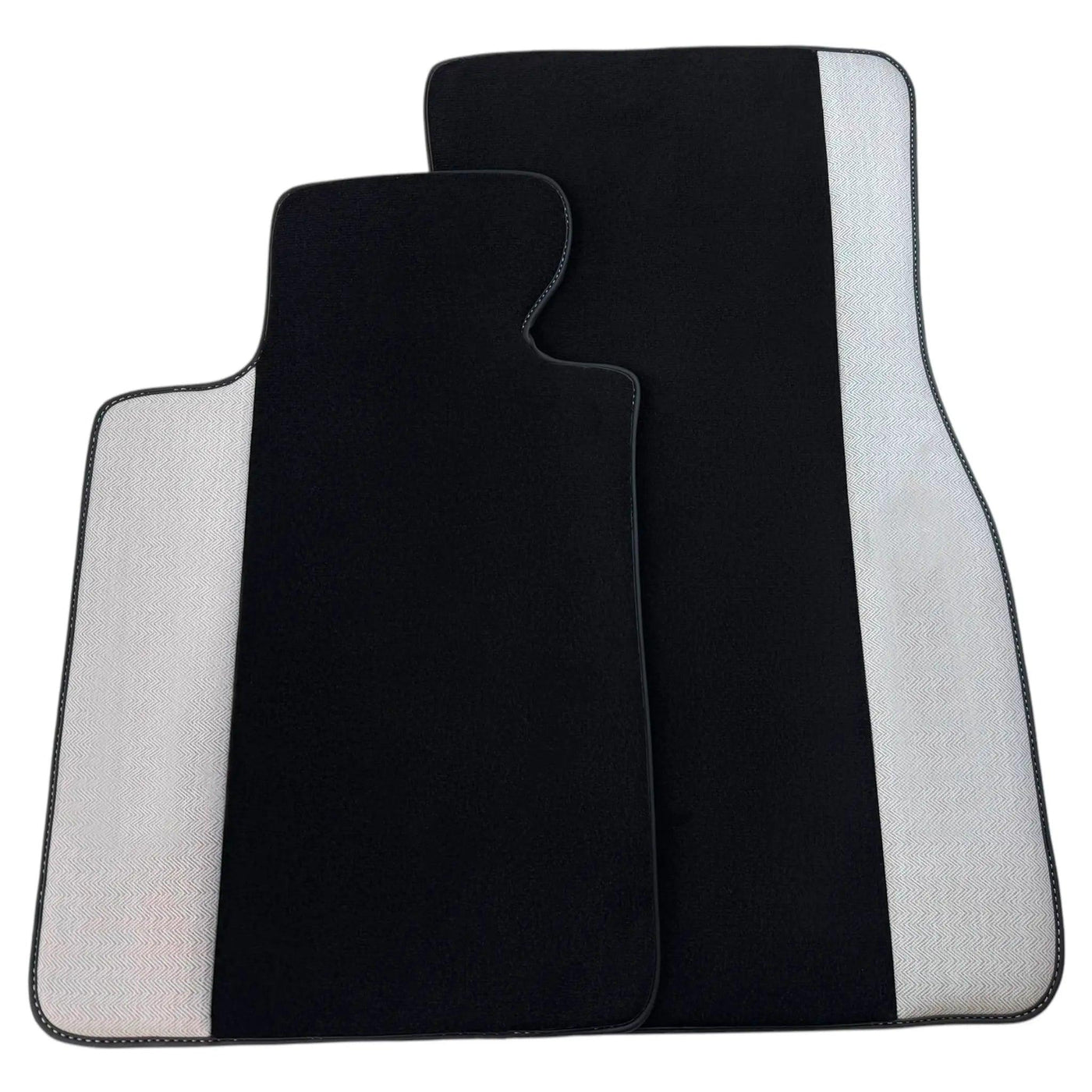 Black Floor Mats for BMW Gran Tourer F46 (2015-2022) 5 Seats with Gray Leather Borders
