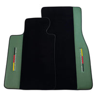 Black Floor Mats for BMW Gran Tourer F46 (2015-2022) 5 Seats with Green Leather ER56 Performance