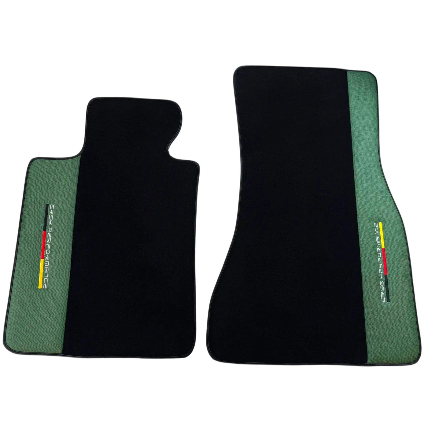 Black Floor Mats for BMW G61 (2023-2026) Touring with Green Leather ER56 Performance