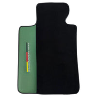 Black Floor Mats for BMW U06 (2022-2026) with Green Leather ER56 Performance