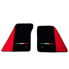 Black Floor Mats for Ferrari 296 GTB with Red Alcantara Borders | Italian Edition - AutoWin