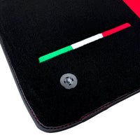 Black Floor Mats for Ferrari 296 GTB with Red Alcantara Borders | Italian Edition - AutoWin