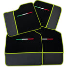 Black Floor Mats for Ferrari Purosangue (2023-2024) with Leather | Various Trim Colors