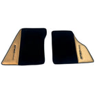 Black Floor Mats for Ferrari SF90 Stradale (2019-2024) with Gold Leather
