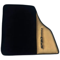 Black Floor Mats for Ferrari SF90 Stradale (2019-2024) with Gold Leather