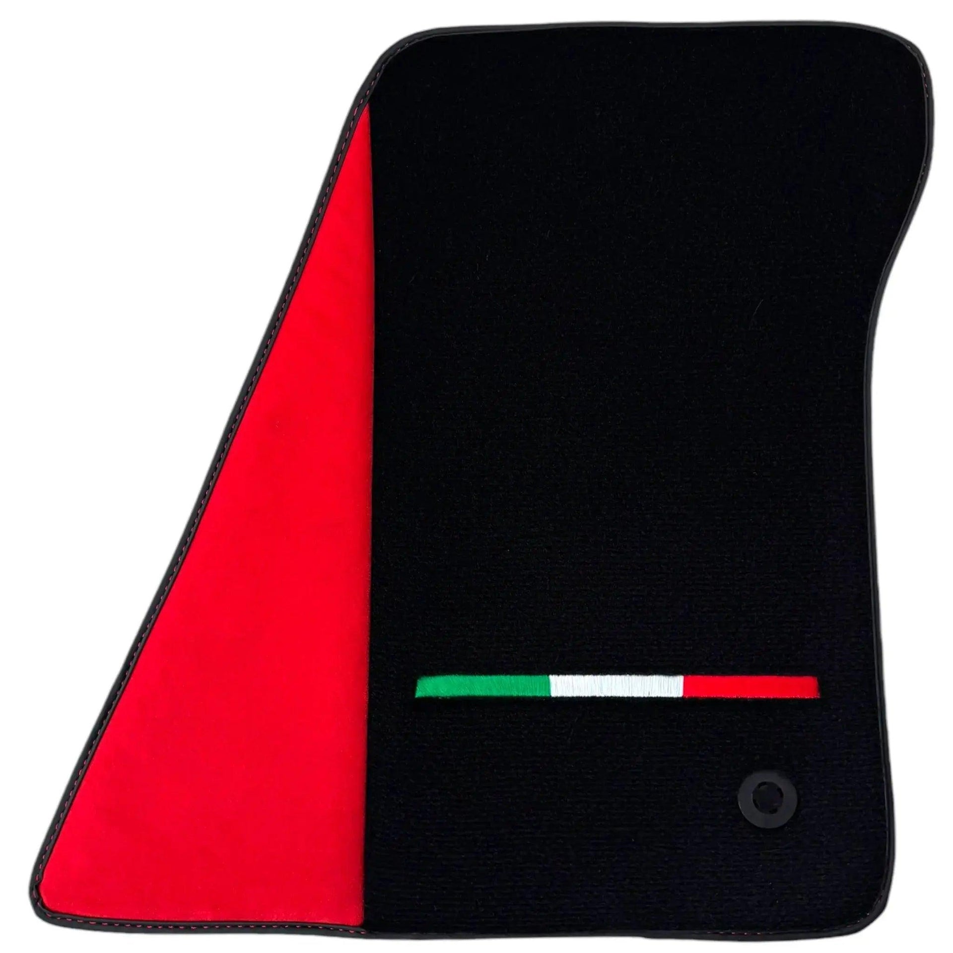Black Floor Mats for Ferrari SF90 Stradale with Red Alcantara Borders | Italian Edition - AutoWin