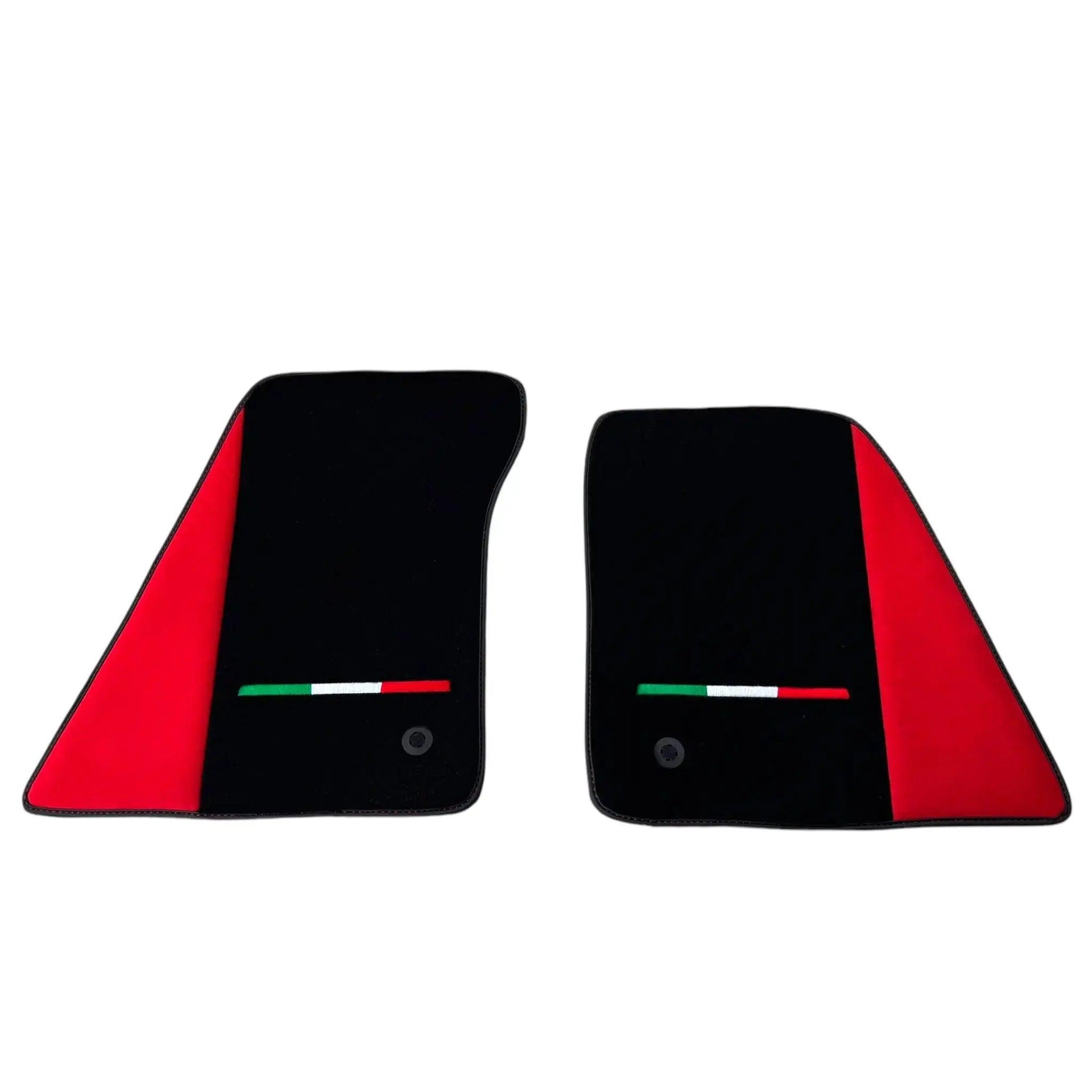 Black Floor Mats for Ferrari SF90 Stradale with Red Alcantara Borders | Italian Edition - AutoWin