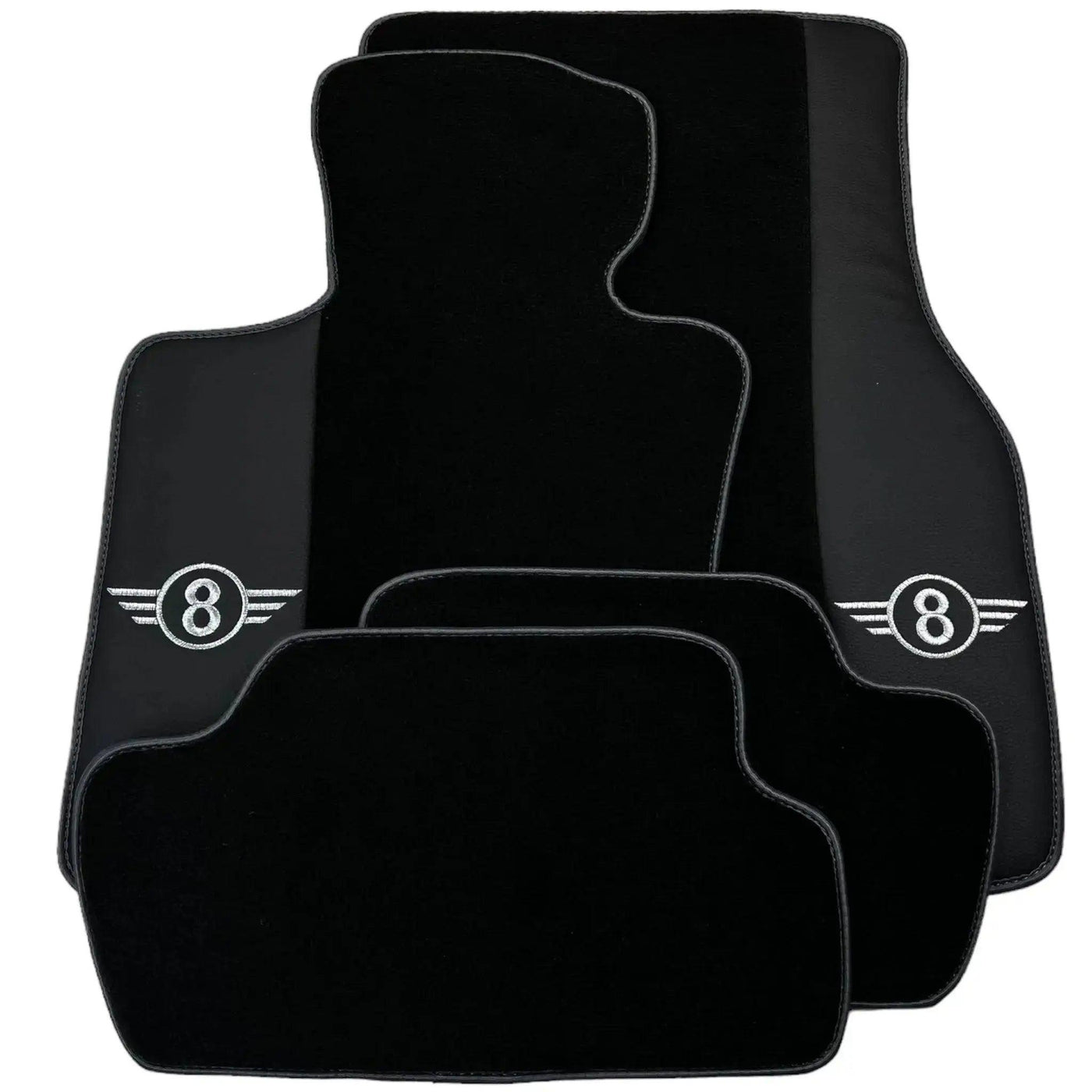 Black Floor Mats for Mini Cabrio R52 Convertible (2004-2009) with Gray Trim - AutoWin