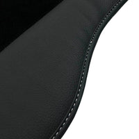 Black Floor Mats for Mini Cabrio R52 Convertible (2004-2009) with Leather - AutoWin