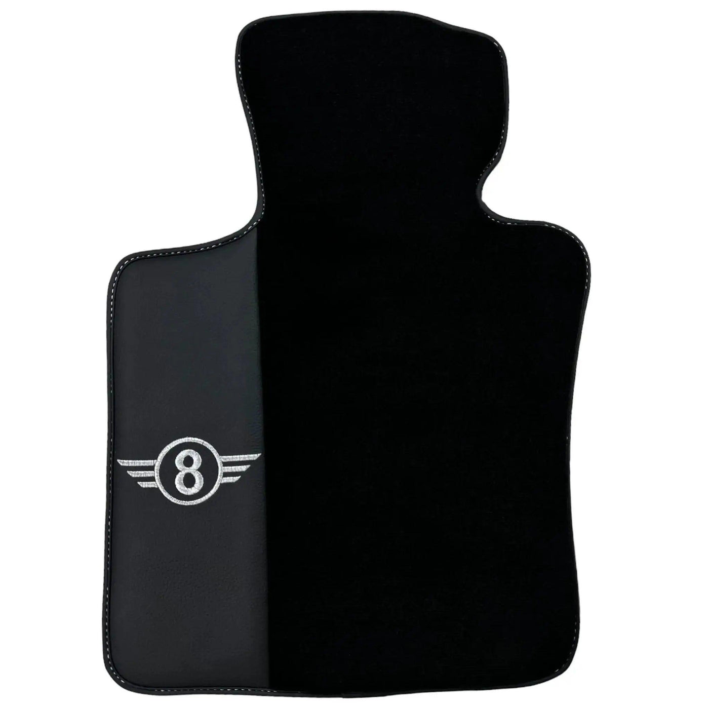 Black Floor Mats for Mini Cabrio R57 Convertible (2009-2016) with Leather - AutoWin