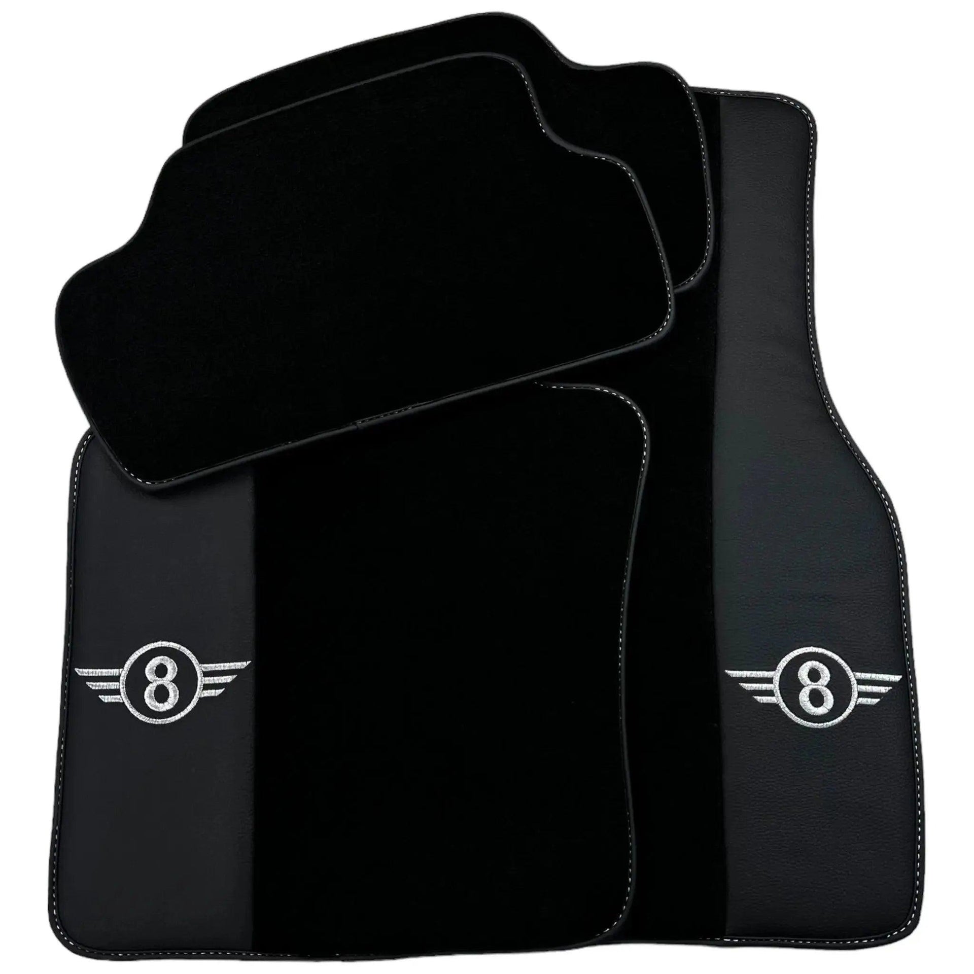 Black Floor Mats for Mini Clubman R55 (2007-2015) with Leather - AutoWin