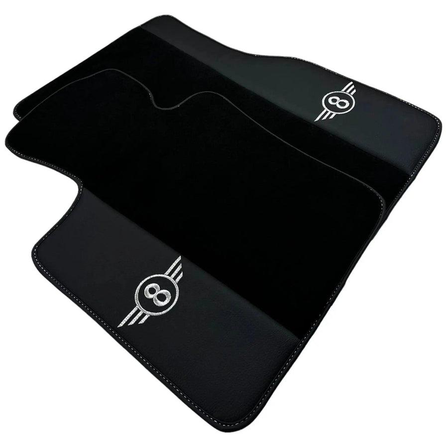 Black Floor Mats for Mini Clubman R55 (2007-2015) with Leather - AutoWin