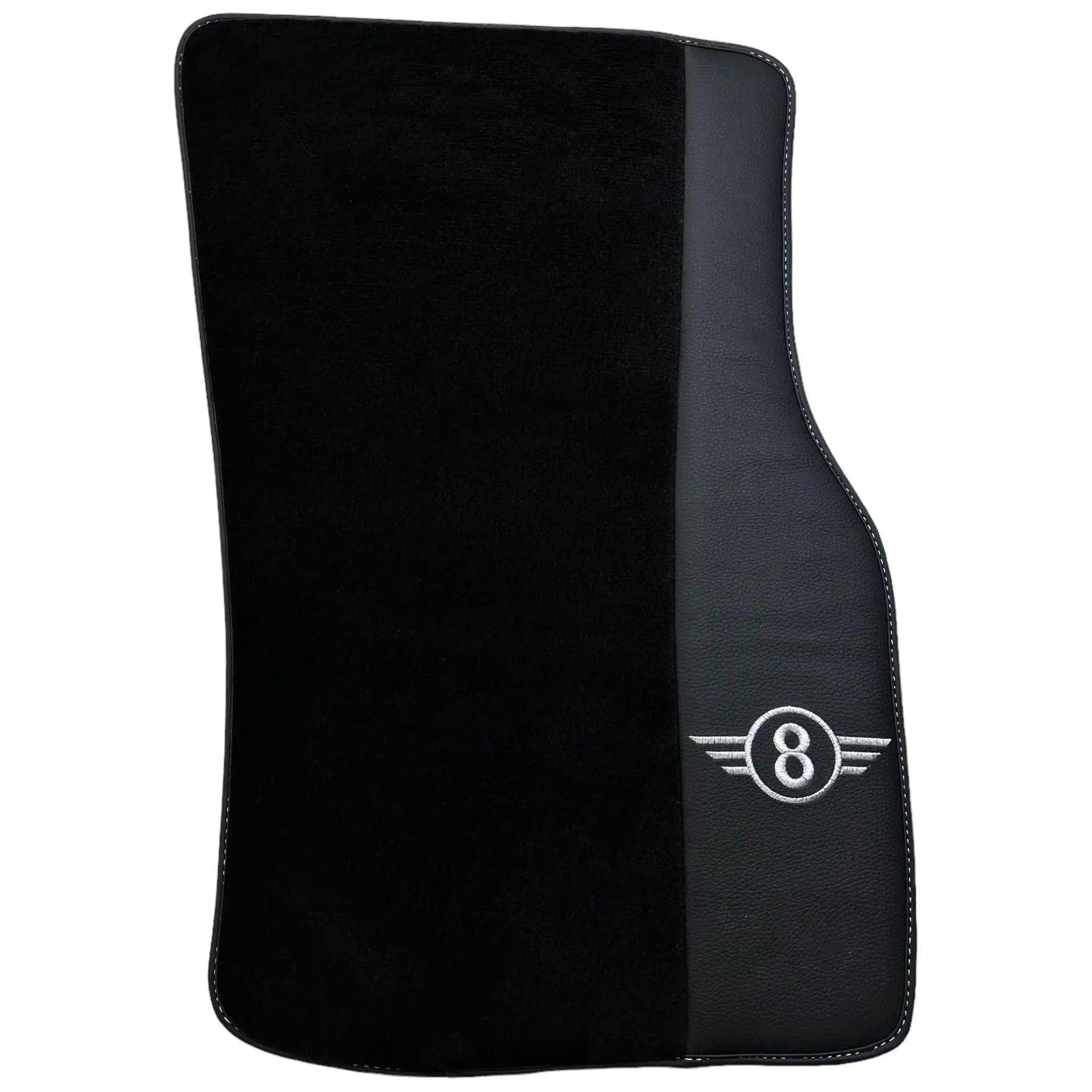 Black Floor Mats for Mini Clubman R55 (2007-2015) with Leather - AutoWin